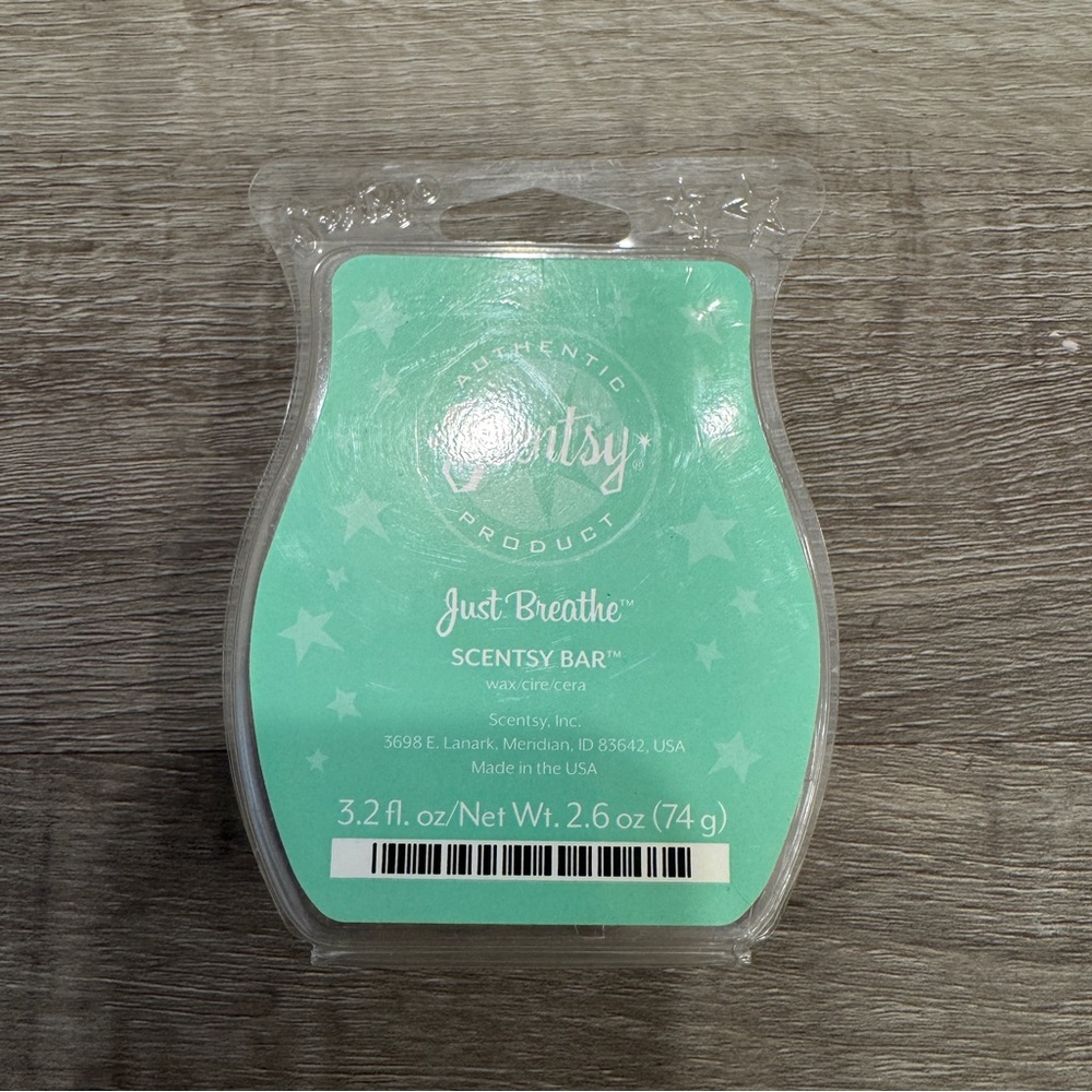 New Authentic Scentsy Scent 3.2 fl oz Just Breathe Scentsy Aromatic Wax Bar